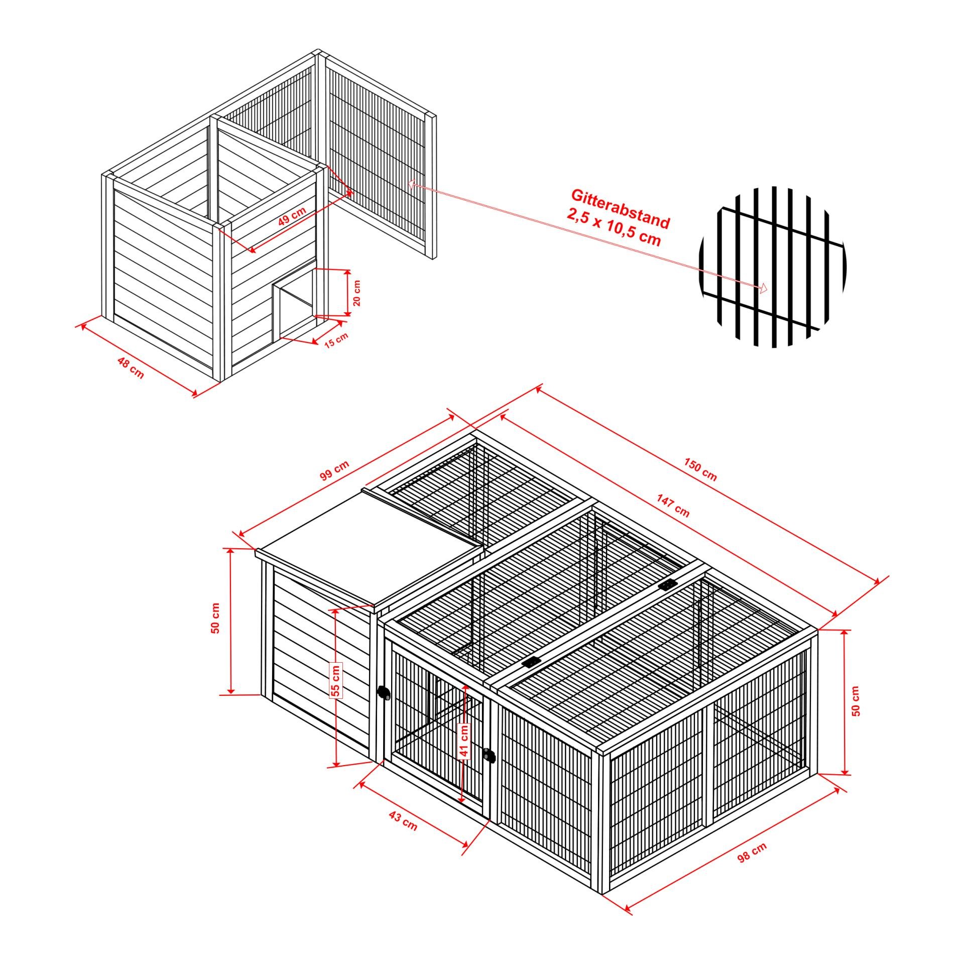 Parc pour petits animaux avec maison