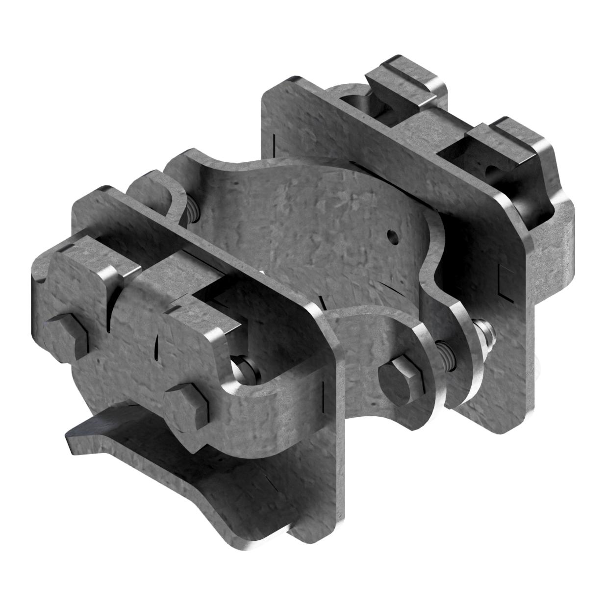 Kreuzklemme, zweifach, mit Aufnahme für Quick-Lock