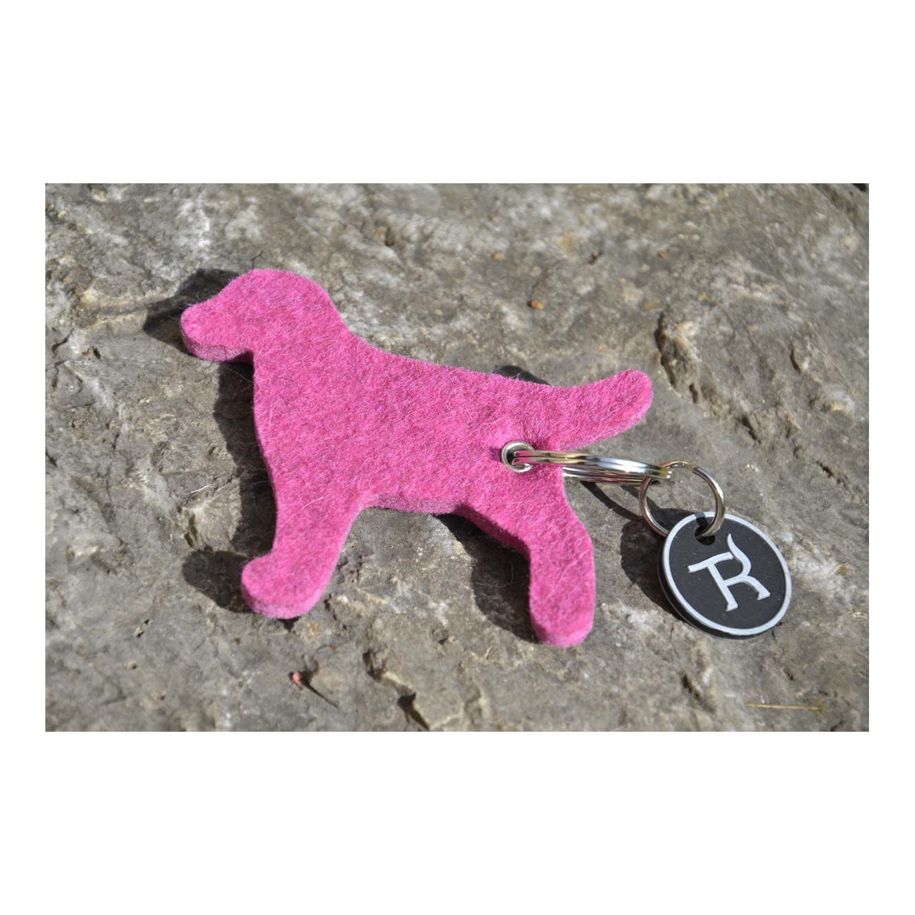 Porte-clés Filz chien - magnolia