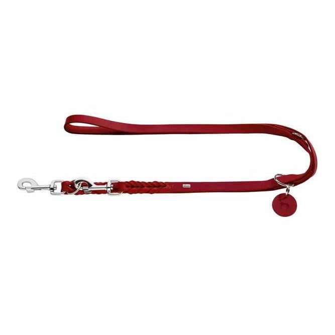 Image of Hunter Verstellbare Führleine Solid Education - leder/rot bei Hauptner.ch