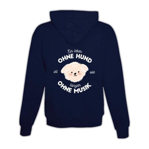 Hoodie mit Zipper Hund & Musik Unisex