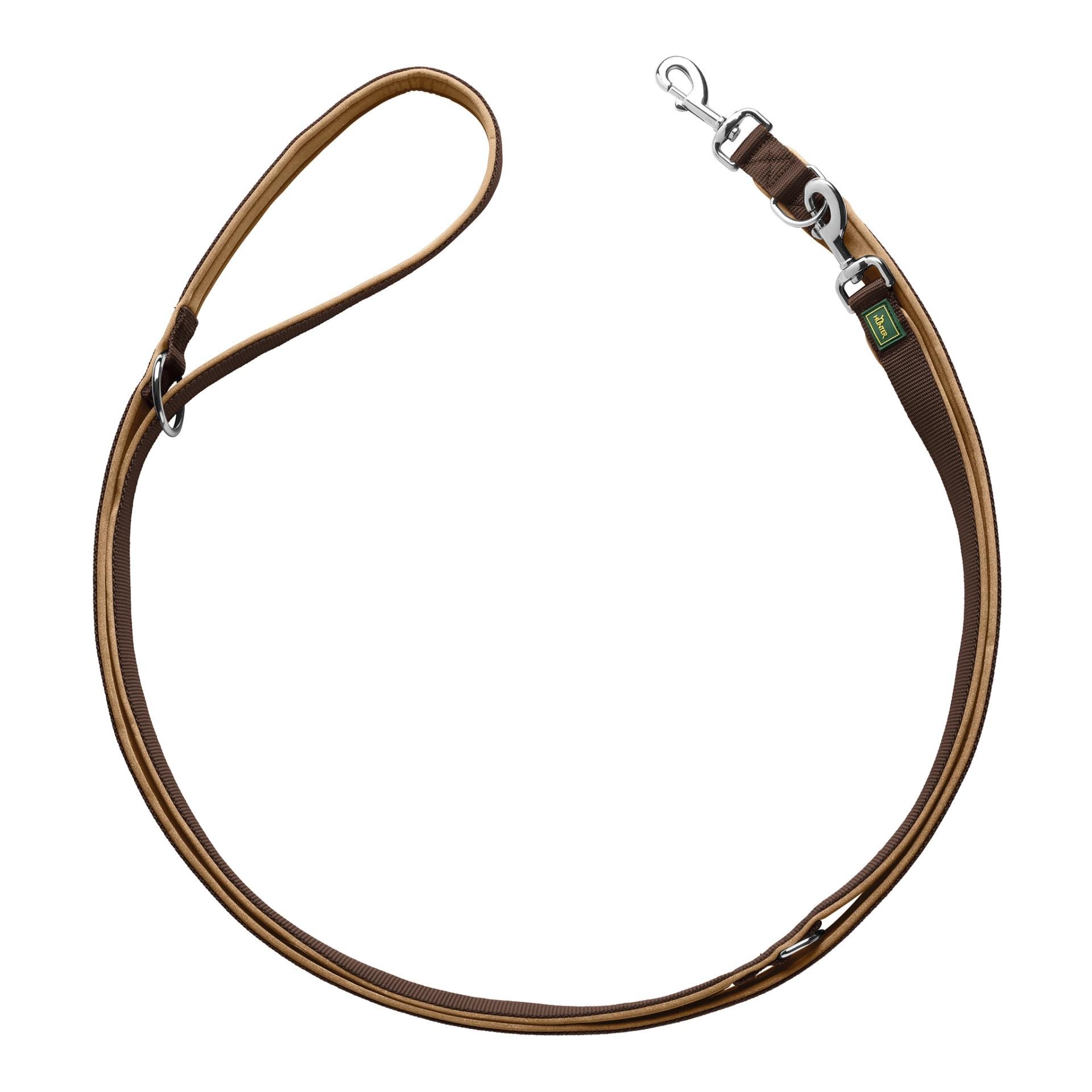 Verstellbare Führleine Neopren/Nylon - braun/caramel