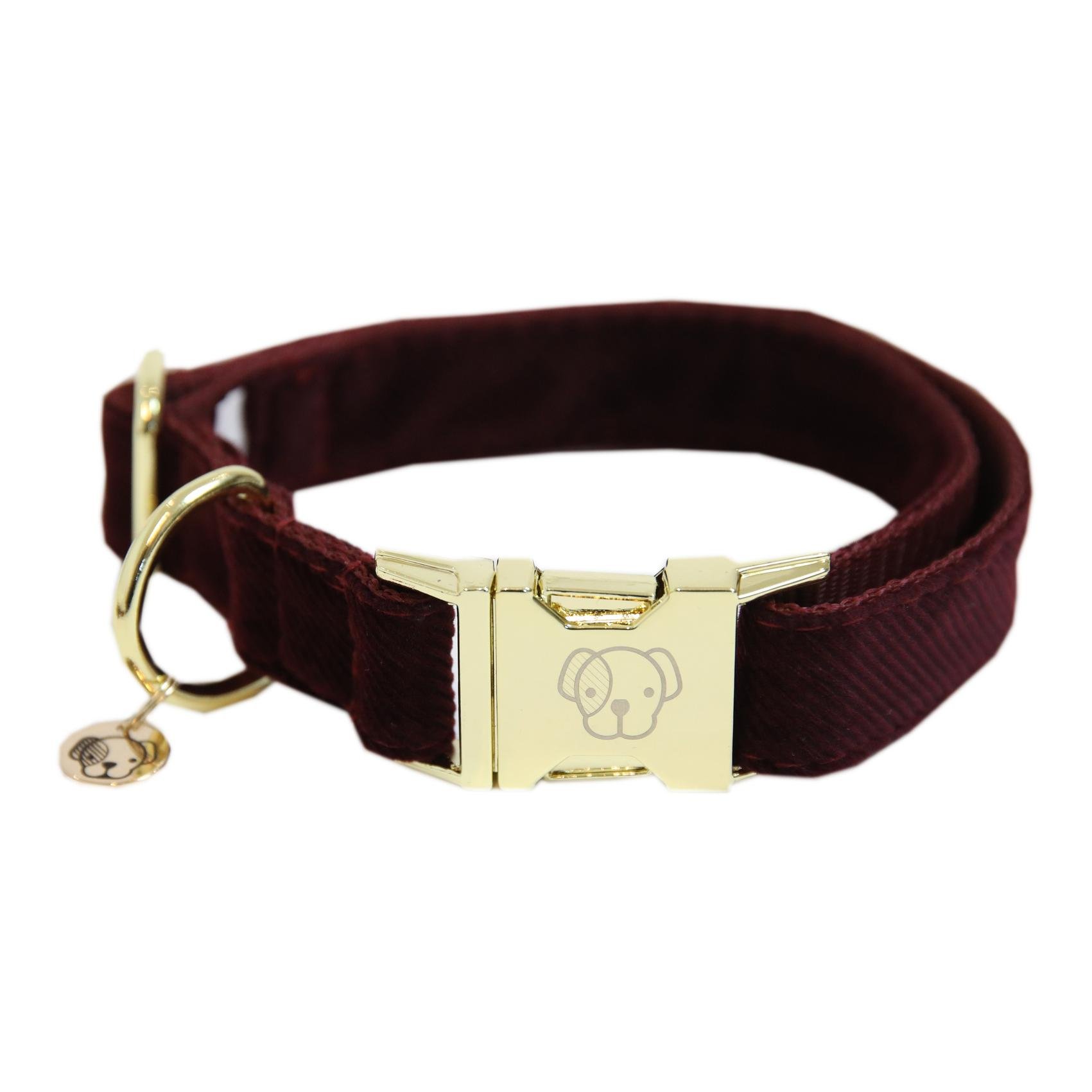 Hundehalsband Corduroy - bordeaux
