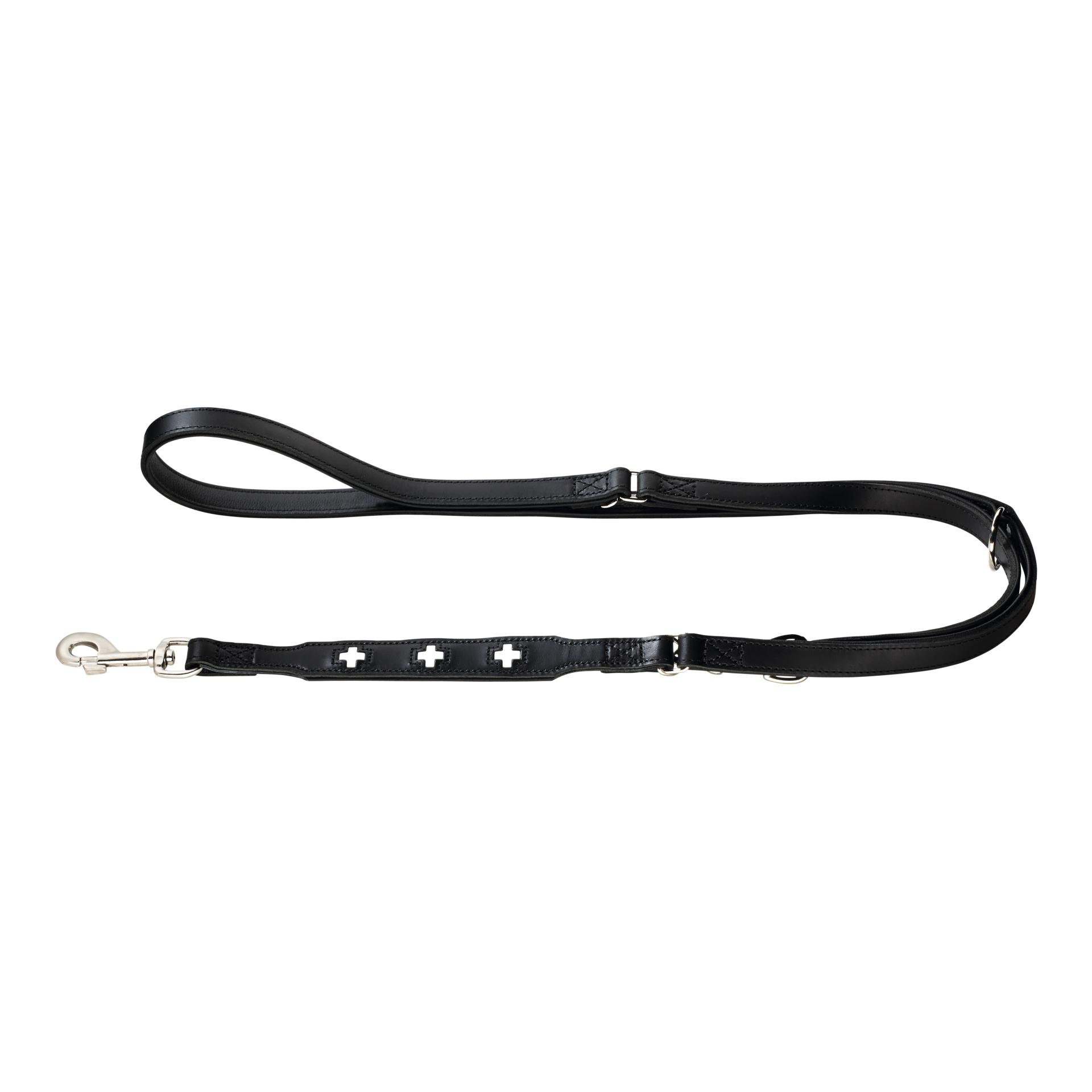 Image of Hunter Verstellbare Führleine Swiss Echtleder - schwarz bei Hauptner.ch