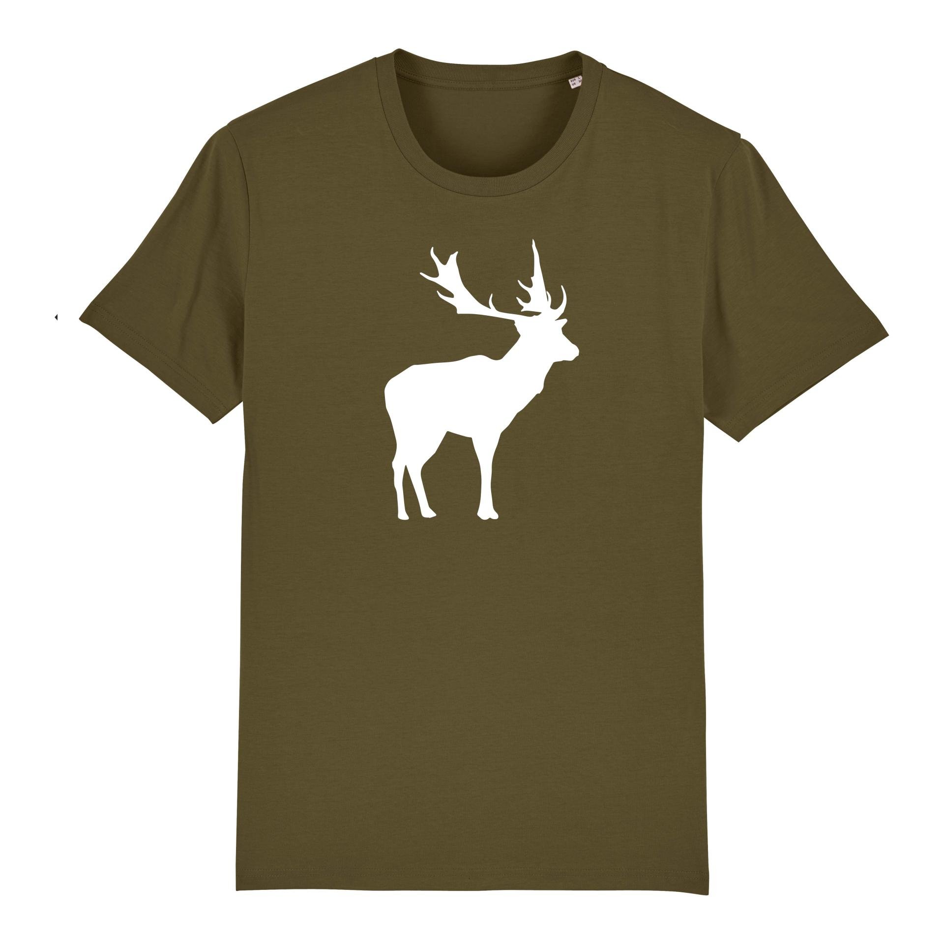 Image of Hauptner Jagd T-Shirt Wildmotiv - Damwild - British Khaki - bei Hauptner.ch