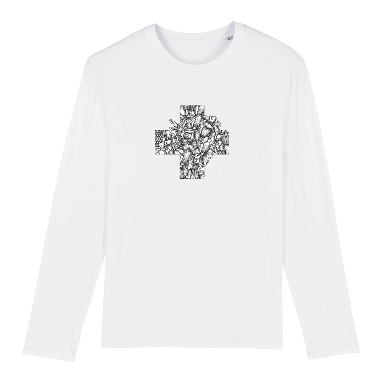 Image of orsino Bluemä Chrüz Herren Langarm Bio Shirt - weiss bei Hauptner.ch