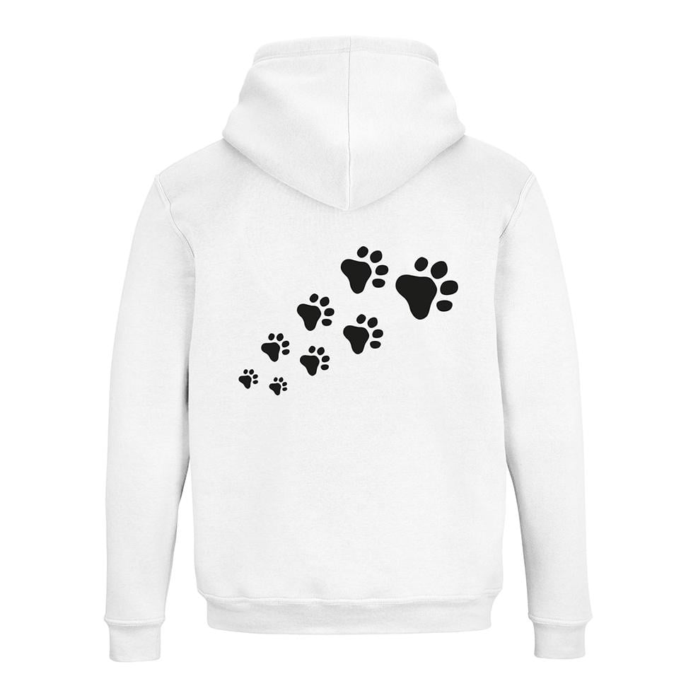 Image of Schwesternuhr Hoodie Hundepfoten Unisex - Weiss - bei Hauptner.ch