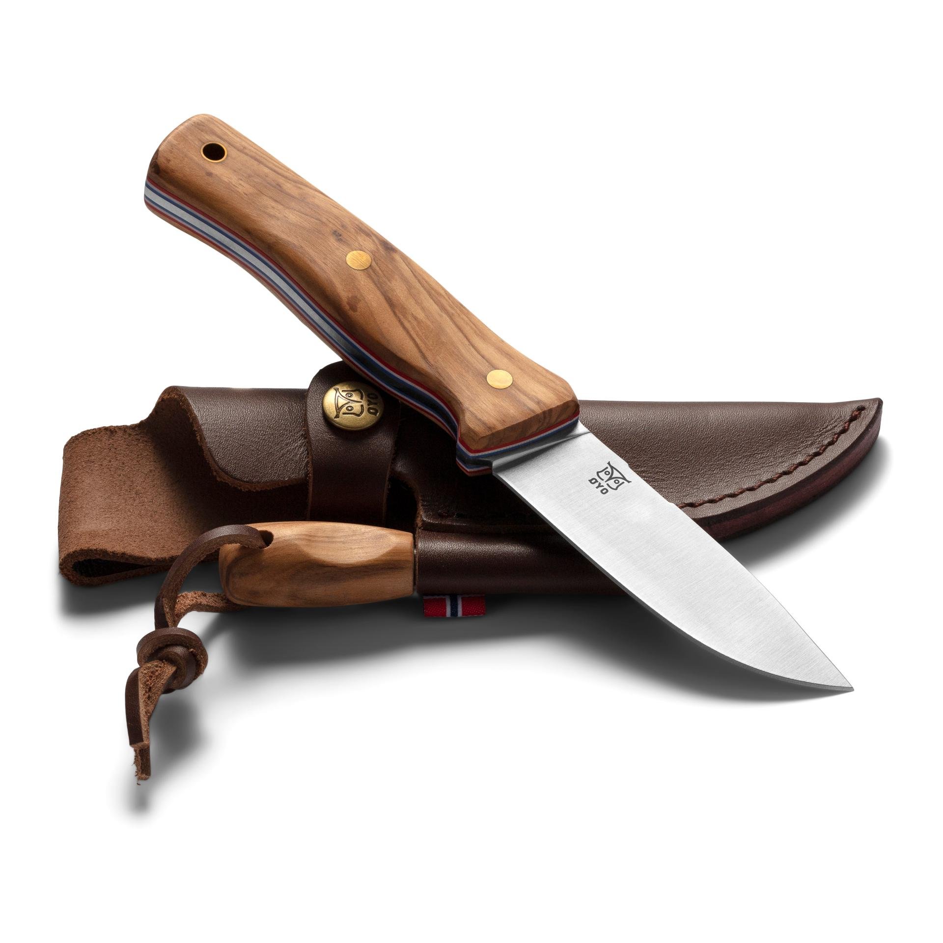 FEMUNDEN - Jagd/Outdoormesser mit Lederscheide (Full Tang) 