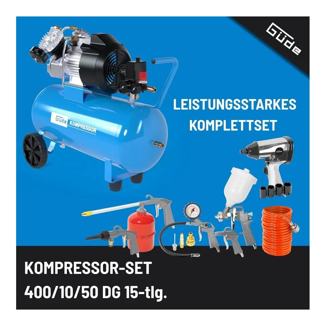 Güde Kompressor-SET 400/10/50 DG, 15-teilig