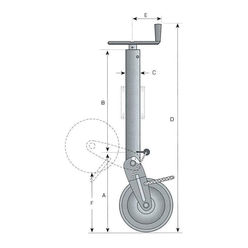 Stützrad - eingedreht 940 mm