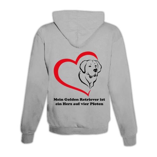 Pull à capuche Golden Retriever et cœur unisexe