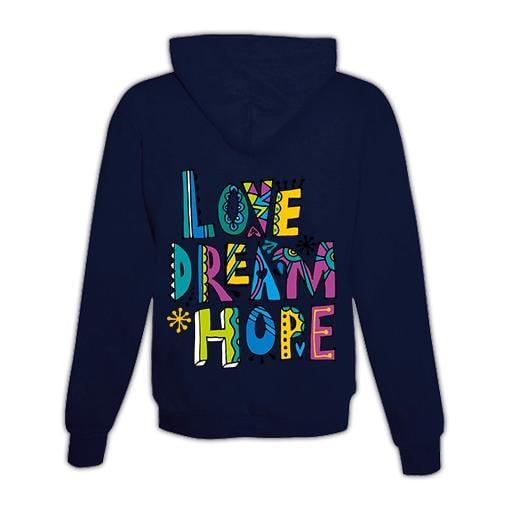 Pull à capuche « Love, Dream, Hope » unisexe