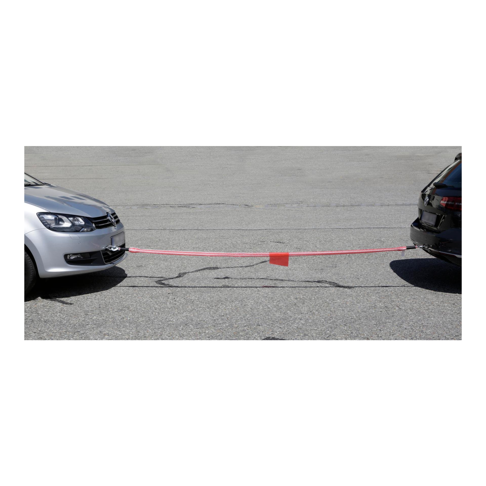 Kerbl Abschleppseil elastisch 4 m, 3500kg, Karabinerhaken & Fahne