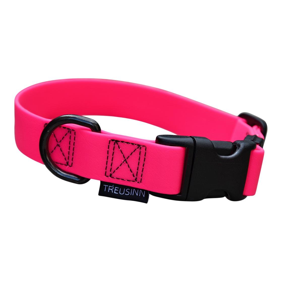 Collier pour chien Biothane STAY - rose fluo