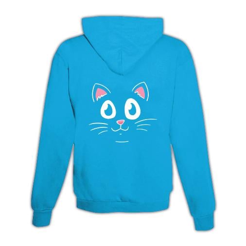 Image of Schwesternuhr Hoodie Katzengesicht Unisex - Hellblau/Türkis - bei Hauptner.ch