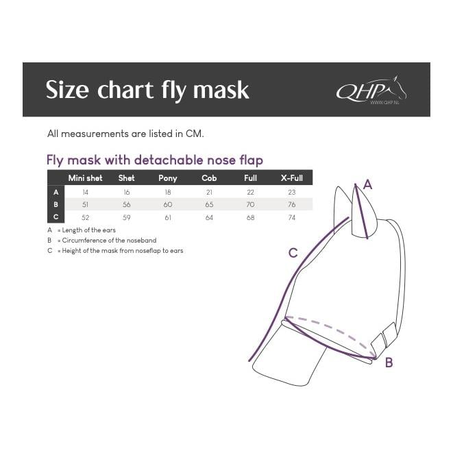 Fliegenmaske mit abnehmbarem Nasenschutz - schwarz/hellblau
