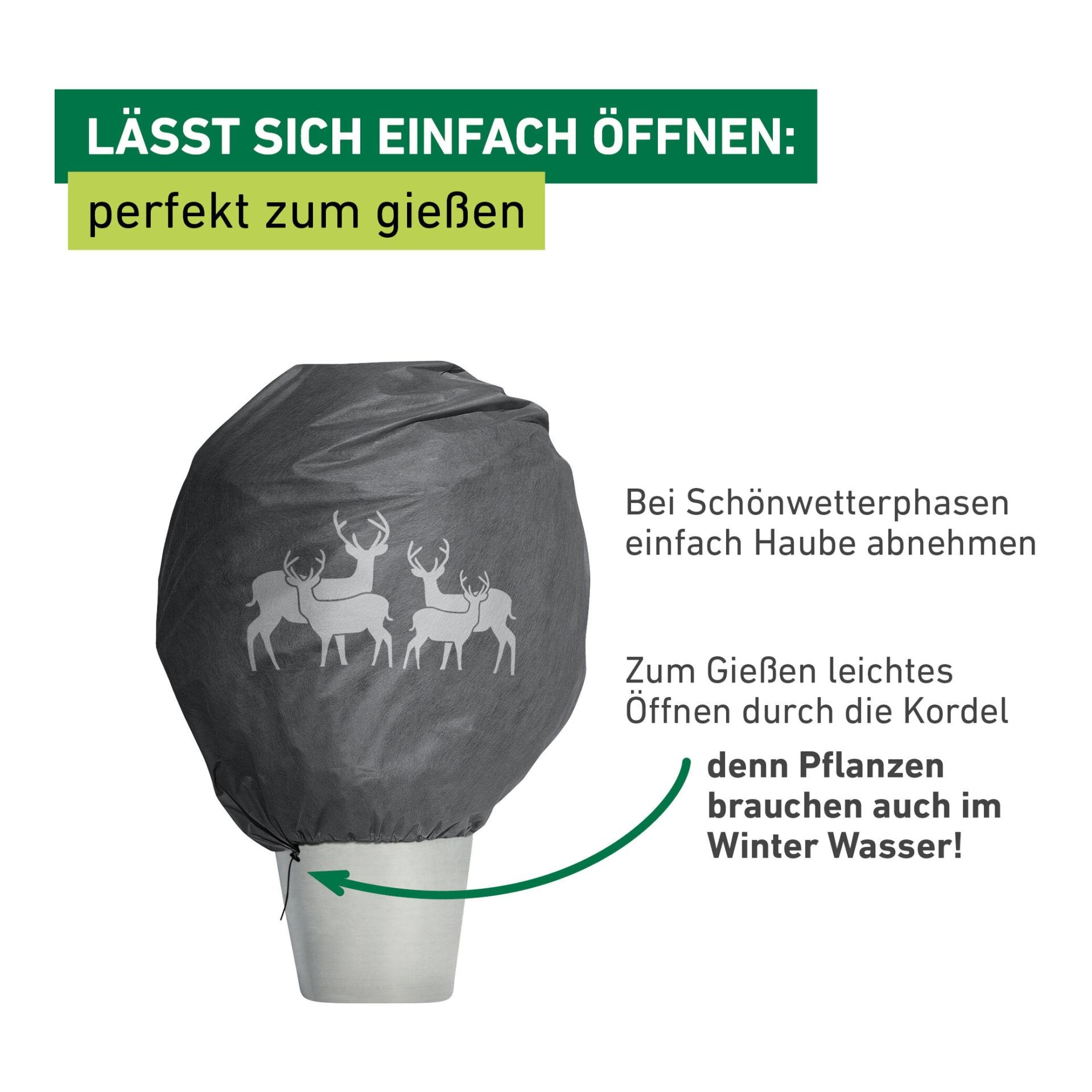 Winter-Deko-Vlieshaube PROTECT Hirsche