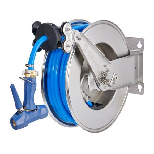 Plus enrouleur automatique de tuyau acier inoxydable - avec tuyau