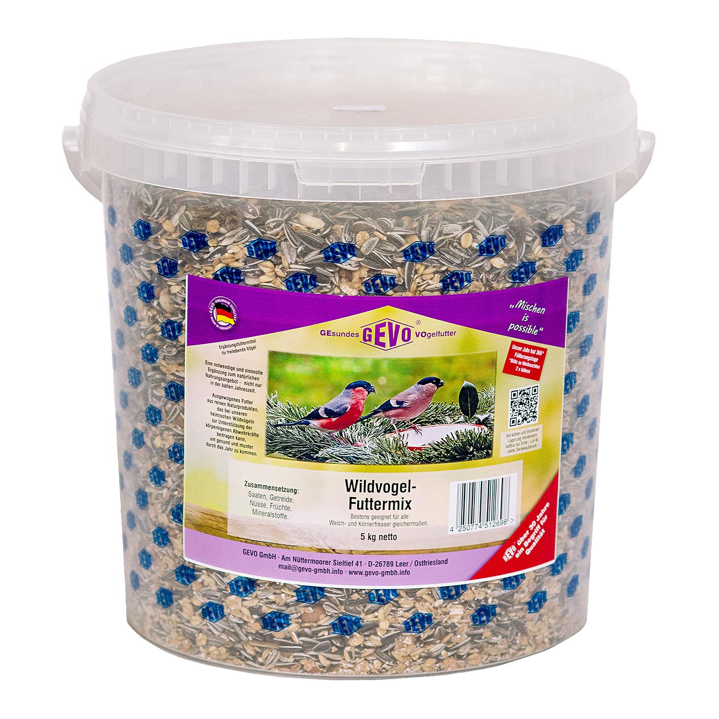 Mélange alimentaire pour oiseaux sauvages, seau de 5 kg