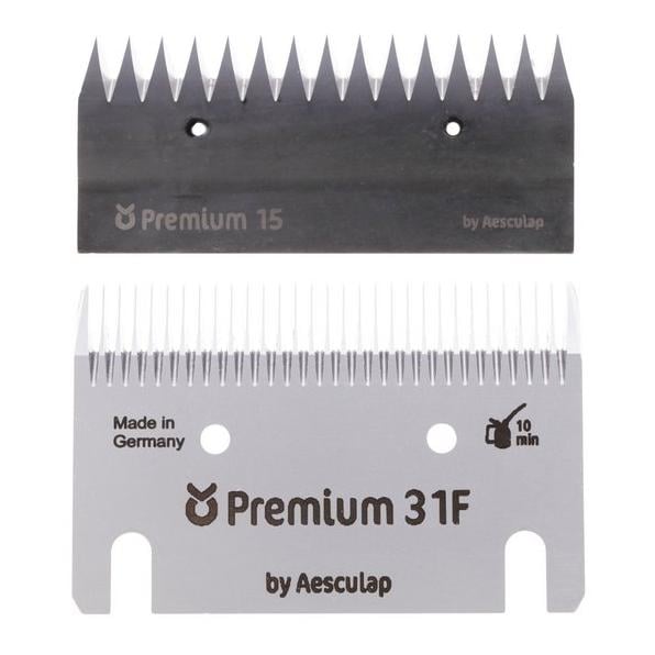 Schermesser-Set, Pferd, 31F/15 Zähne, hautnah