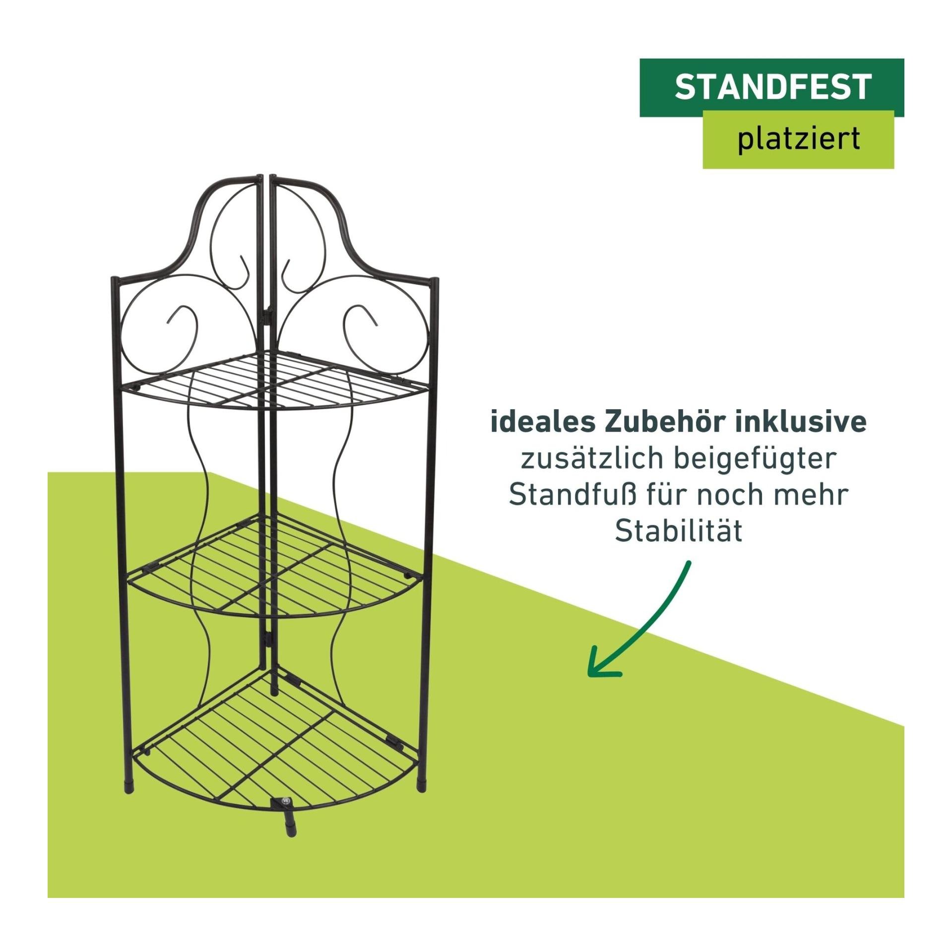 Windhager Étagère d'angle à trois niveaux pour plantes - pliable