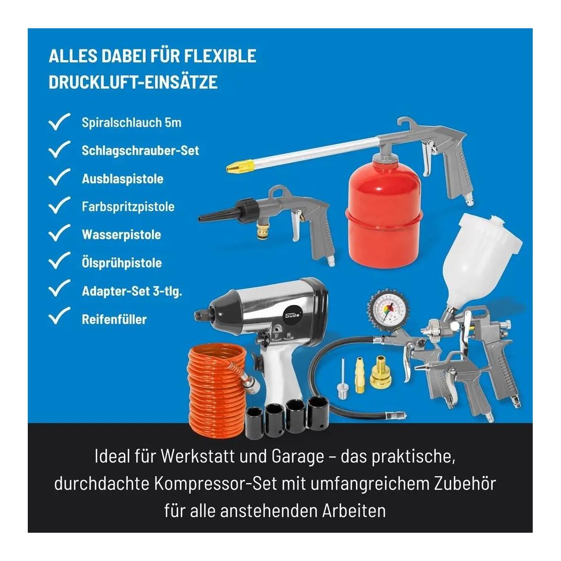 Güde Kompressor-SET 400/10/50 DG, 15-teilig