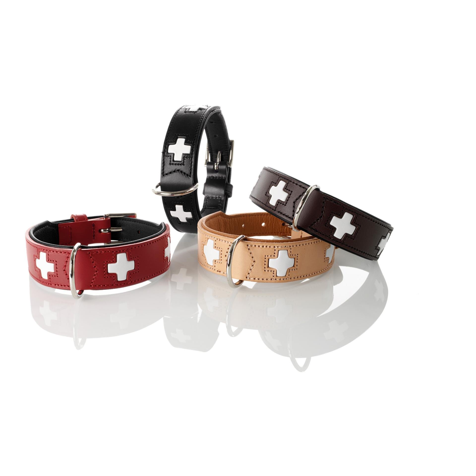 Halsband Swiss Echtleder - rot