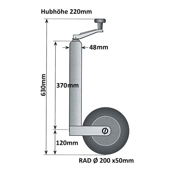 Stützrad - verzinkt