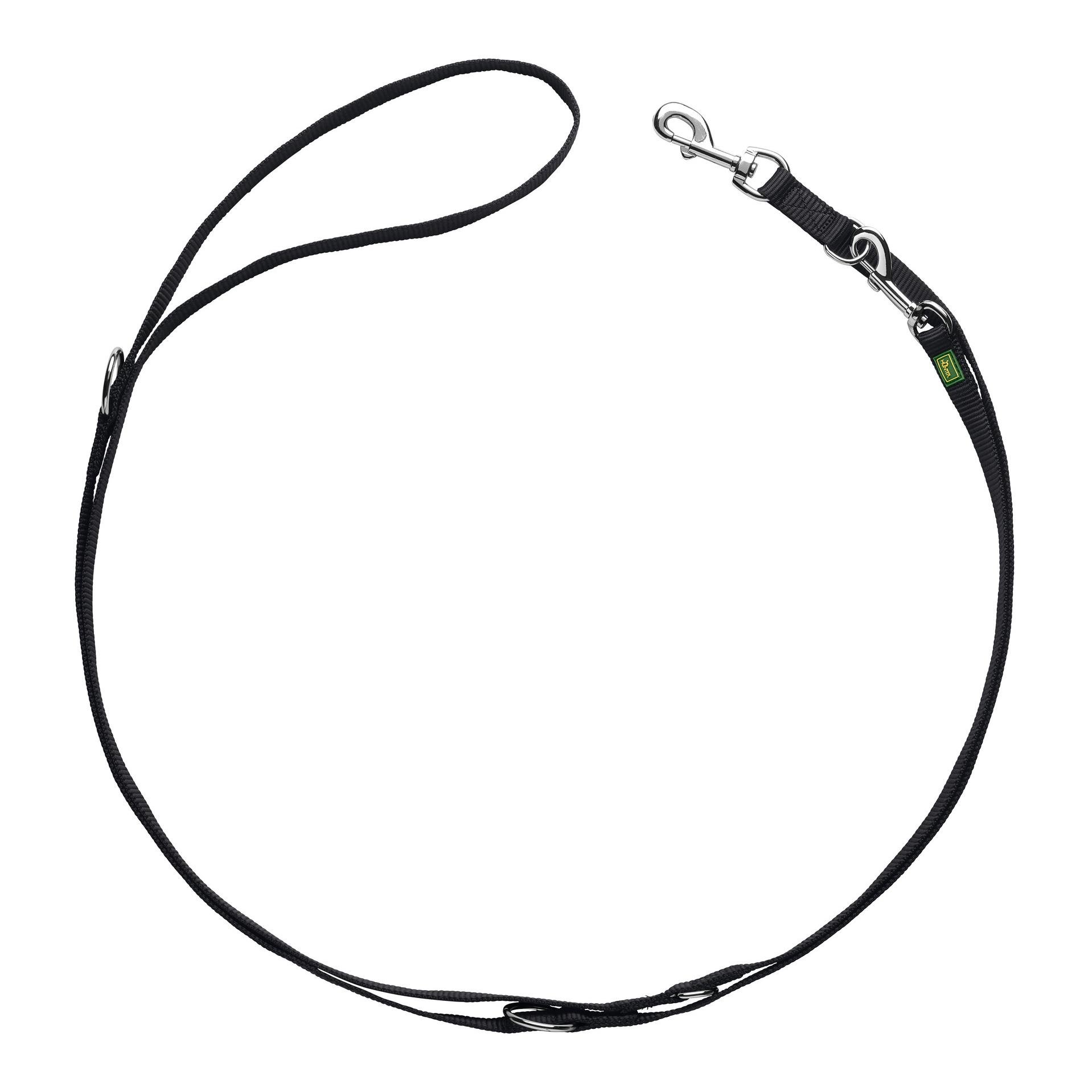 Verstellbare Führleine Extra Long Nylon - schwarz