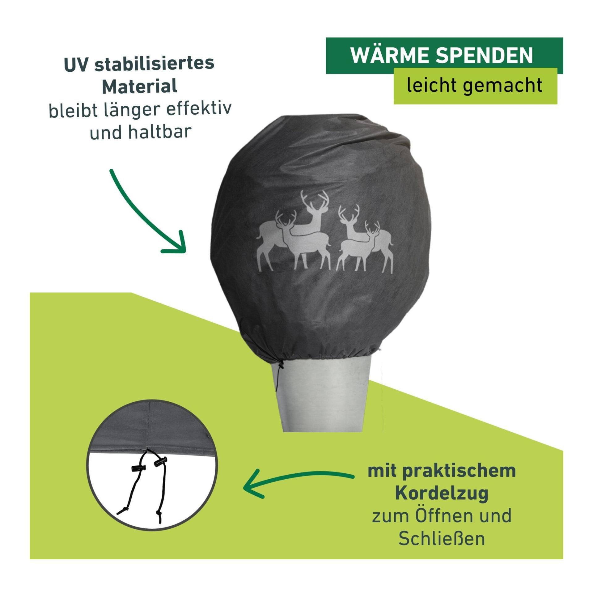 Winter-Deko-Vlieshaube PROTECT Hirsche