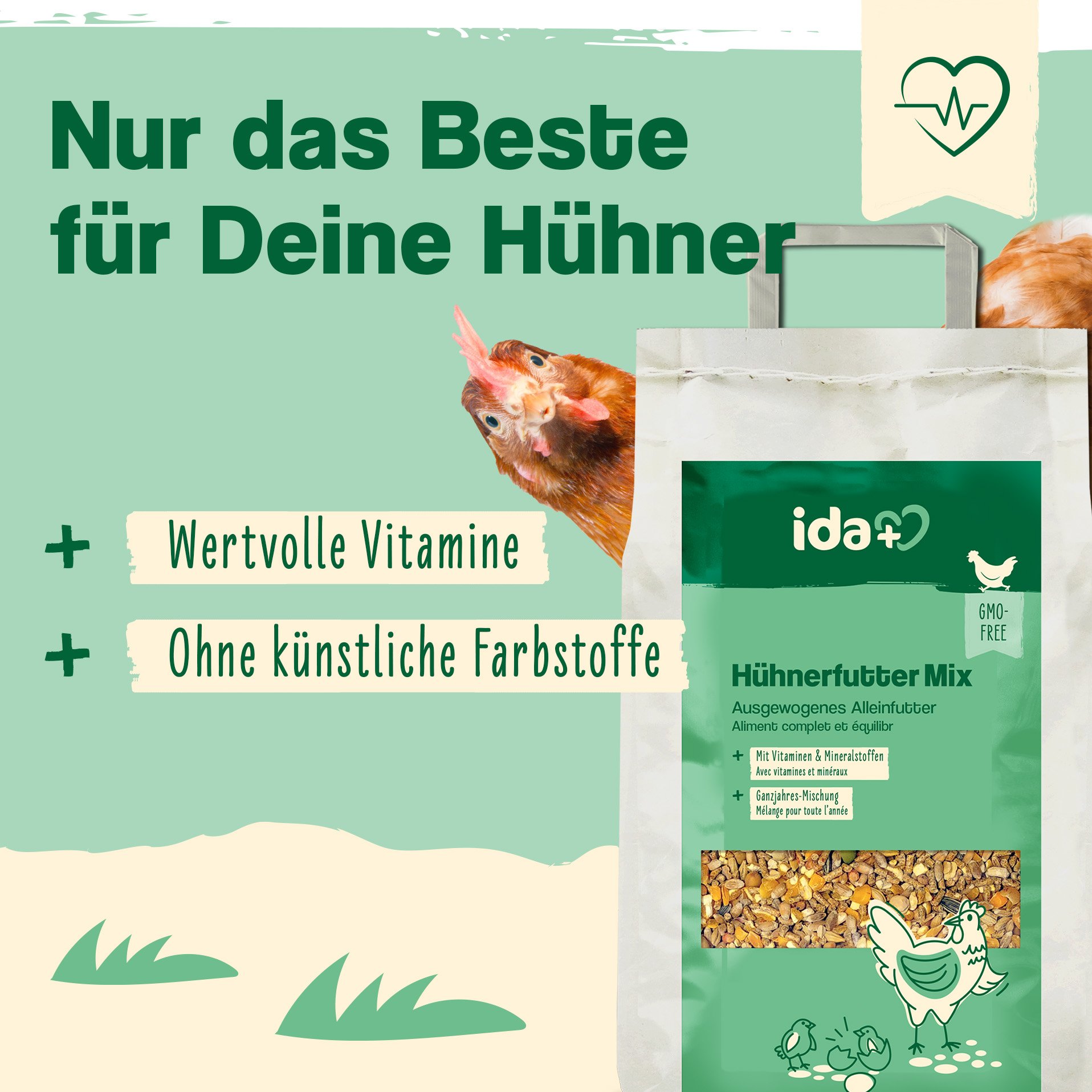 IdaPlus Hühnerfutter Mix - Ausgewogenes Alleinfutter - Ganzjahresmischung