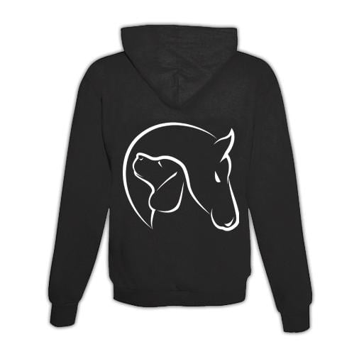 Image of Schwesternuhr Hoodie Horse & Dog Unisex - Schwarz - bei Hauptner.ch