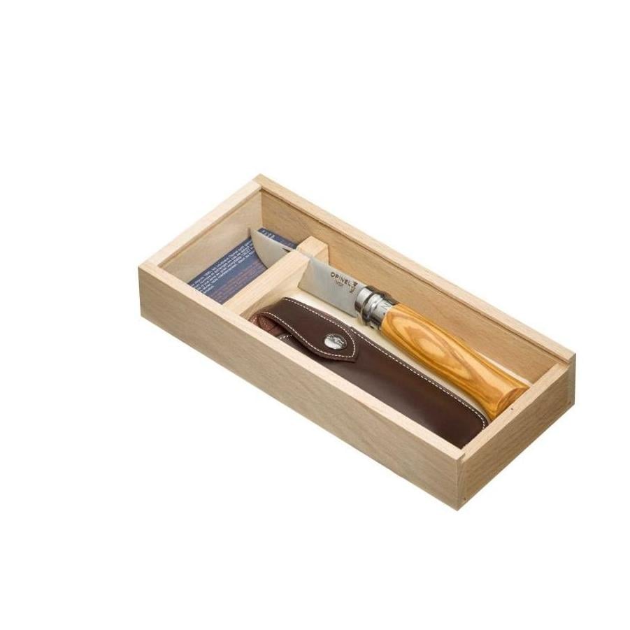 Image of Opinel Nr. 8 mit rostfreiem Stahl und Olivenholz Taschenmesser - Geschenkbox bei Hauptner.ch