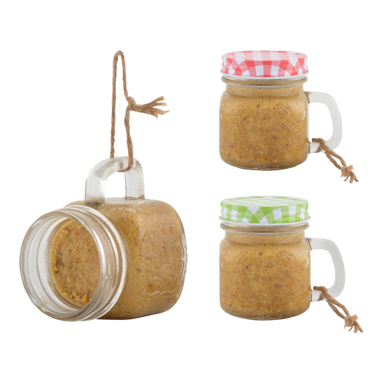 Vogelerdnussbutter Becherglas sort