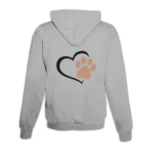 Image of Schwesternuhr Hoodie Herz mit Pfote Unisex - Grau - bei Hauptner.ch