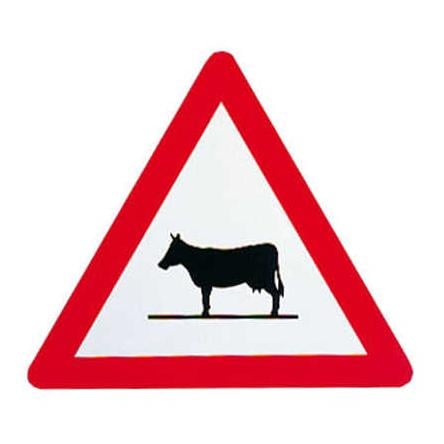 Signal - Tafel "Kuh" - rot/weiss