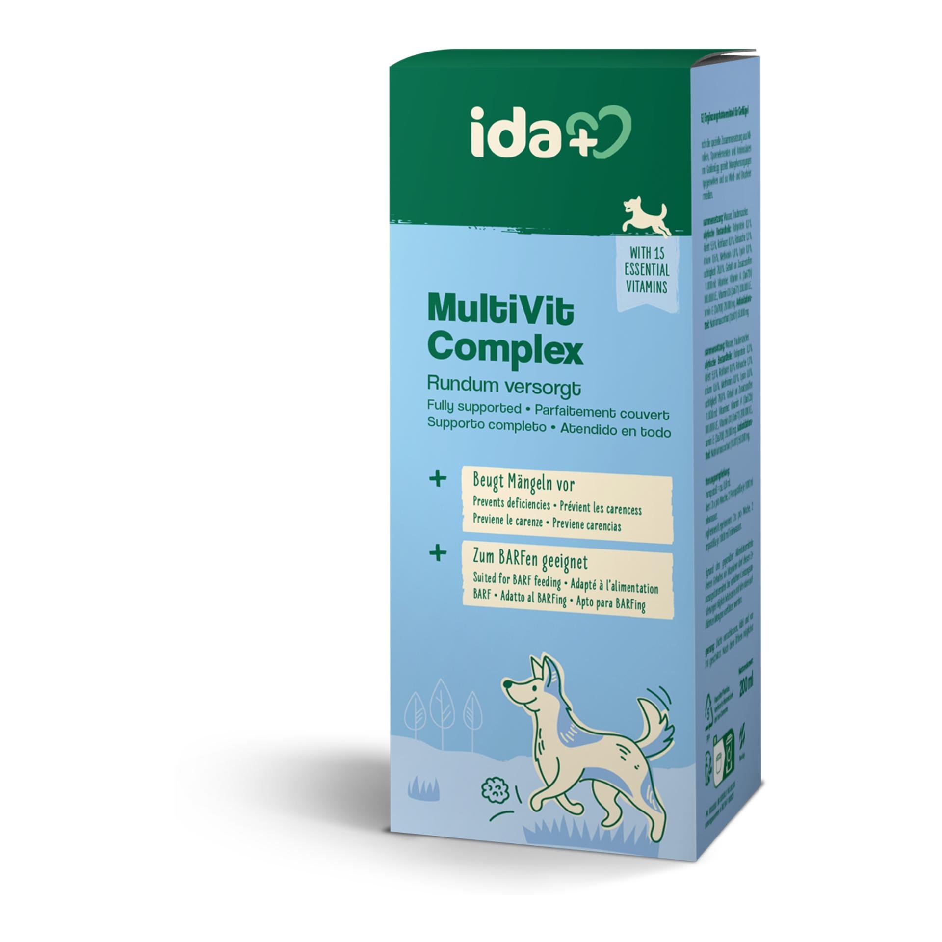 IdaPlus Jus multi-vitaminé pour chiens – 17 vitamines importantes pour les chiens