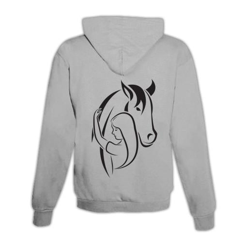 Image of Schwesternuhr Hoodie Horse & Love Unisex - Grau - bei Hauptner.ch