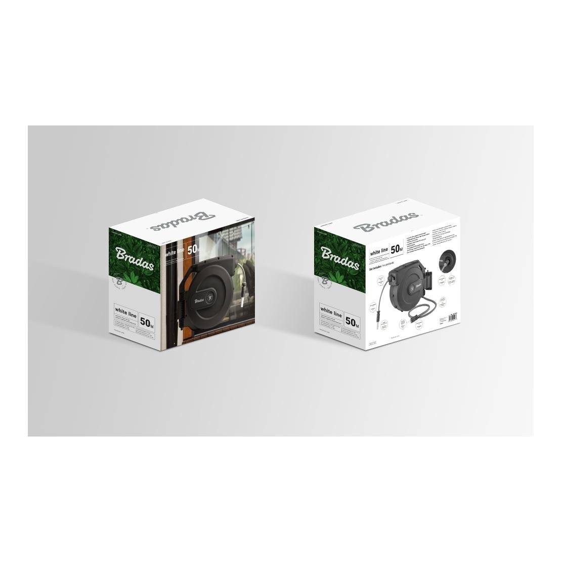 WHITE LINE Automatischer Aufroller mit 1/2" Schlauch - 50m und Zubehör