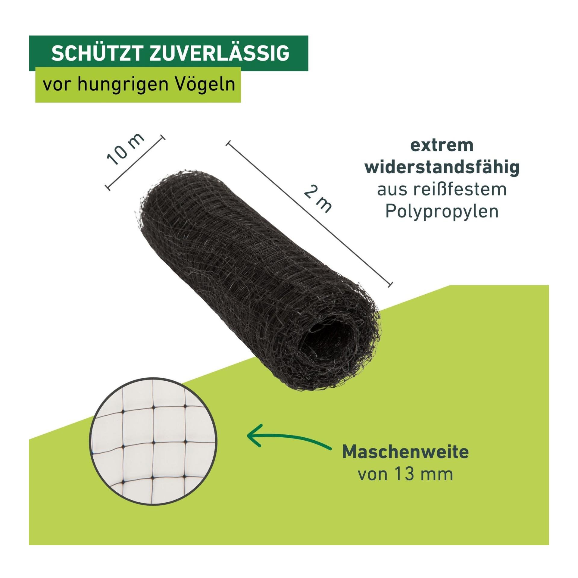 Windhager Vogelschutznetz "OrtoNet" - schwarz