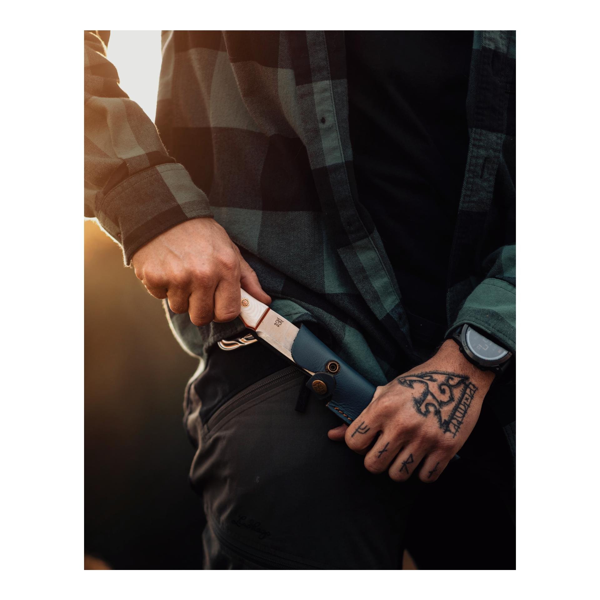 SVALBARD - Jagd/Outdoormesser mit Lederscheide (Full Tang)