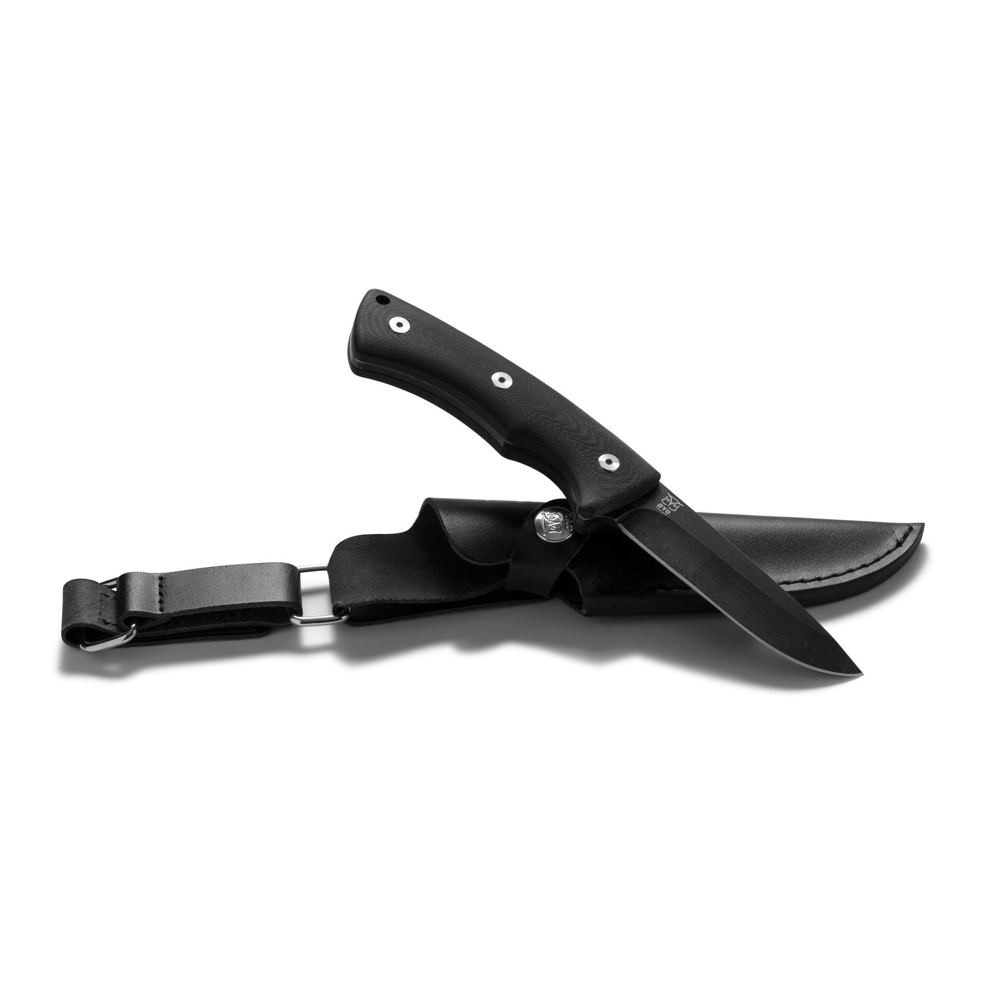 FALTEKIND - Jagd/Outdoormesser mit Lederscheide (Full Tang)