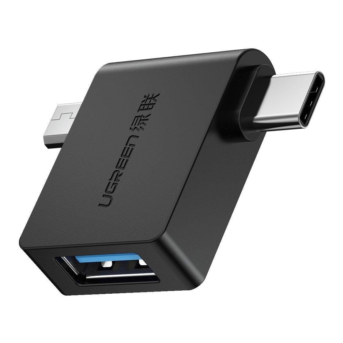 Image of Ugreen Micro USB + USB-C zu USB-A 3.0 Adapter - Schwarz bei Hauptner.ch