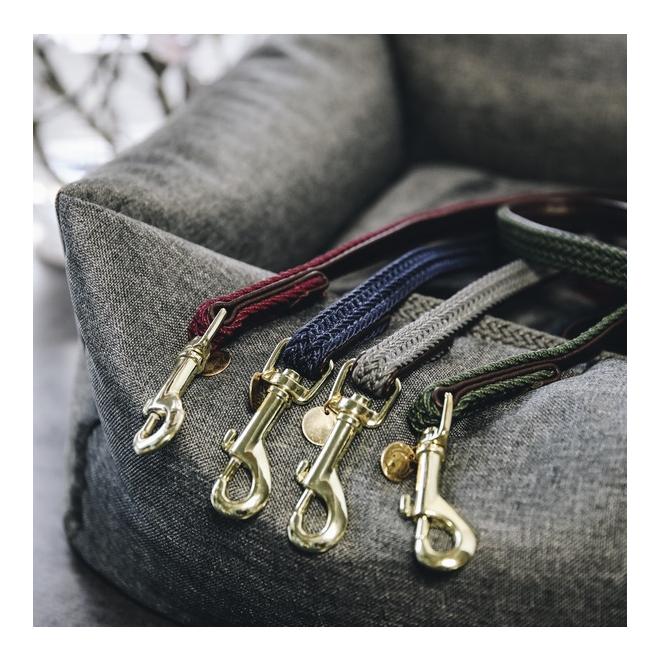 Laisse de chien en nylon tressé - bordeaux 