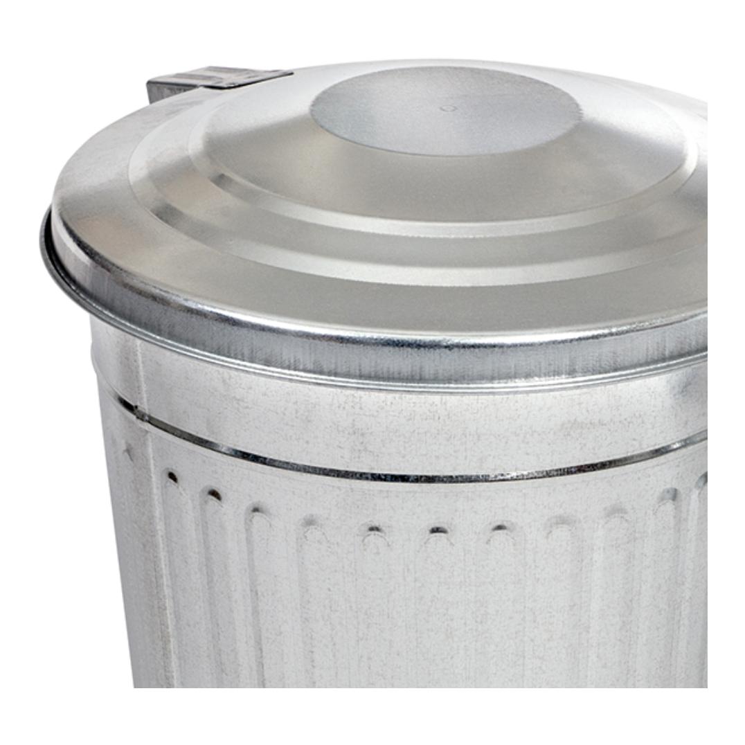 Amerikanischer Abfalleimer aus verzinktem Stahl