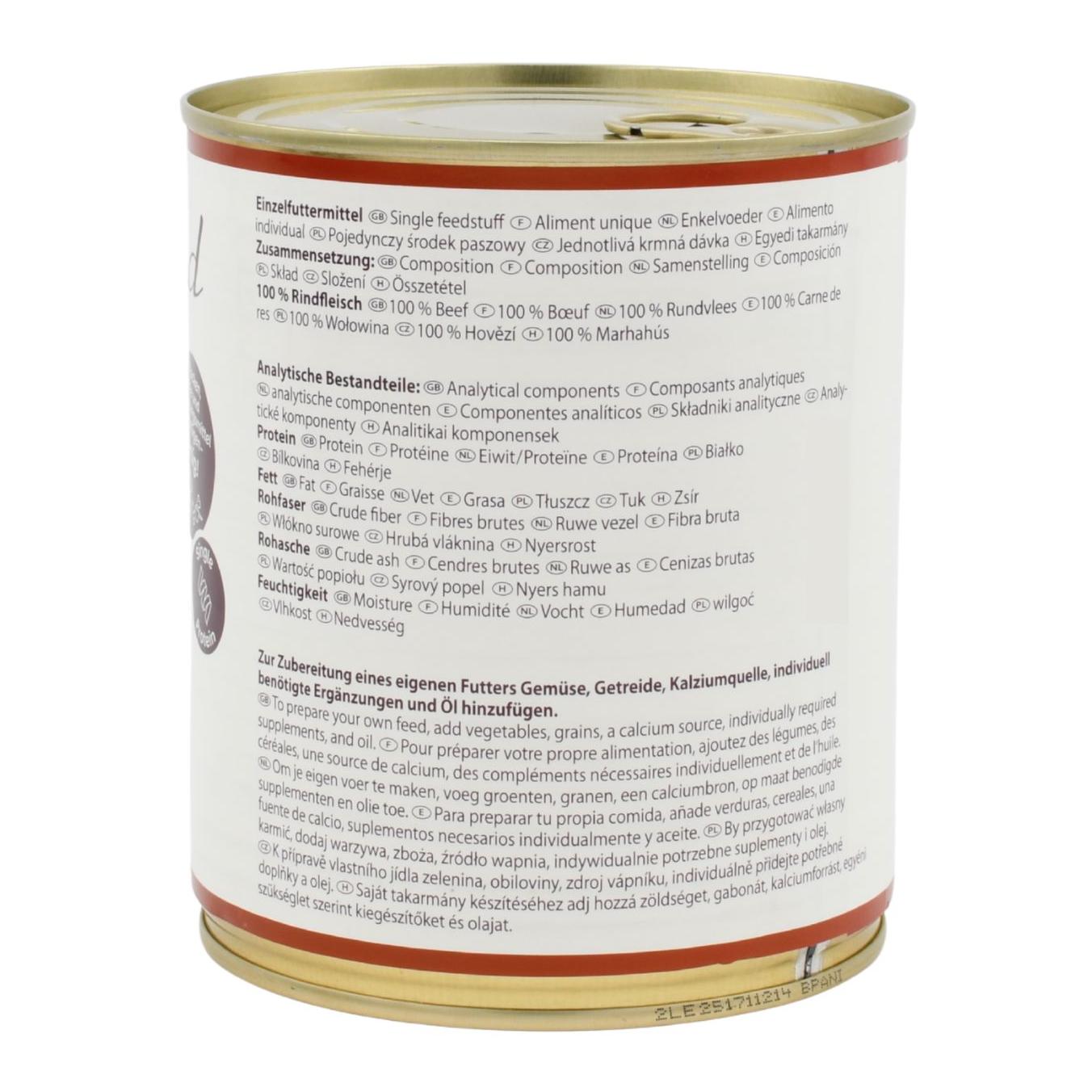 Reinfleisch-Dose Rindfleisch mager