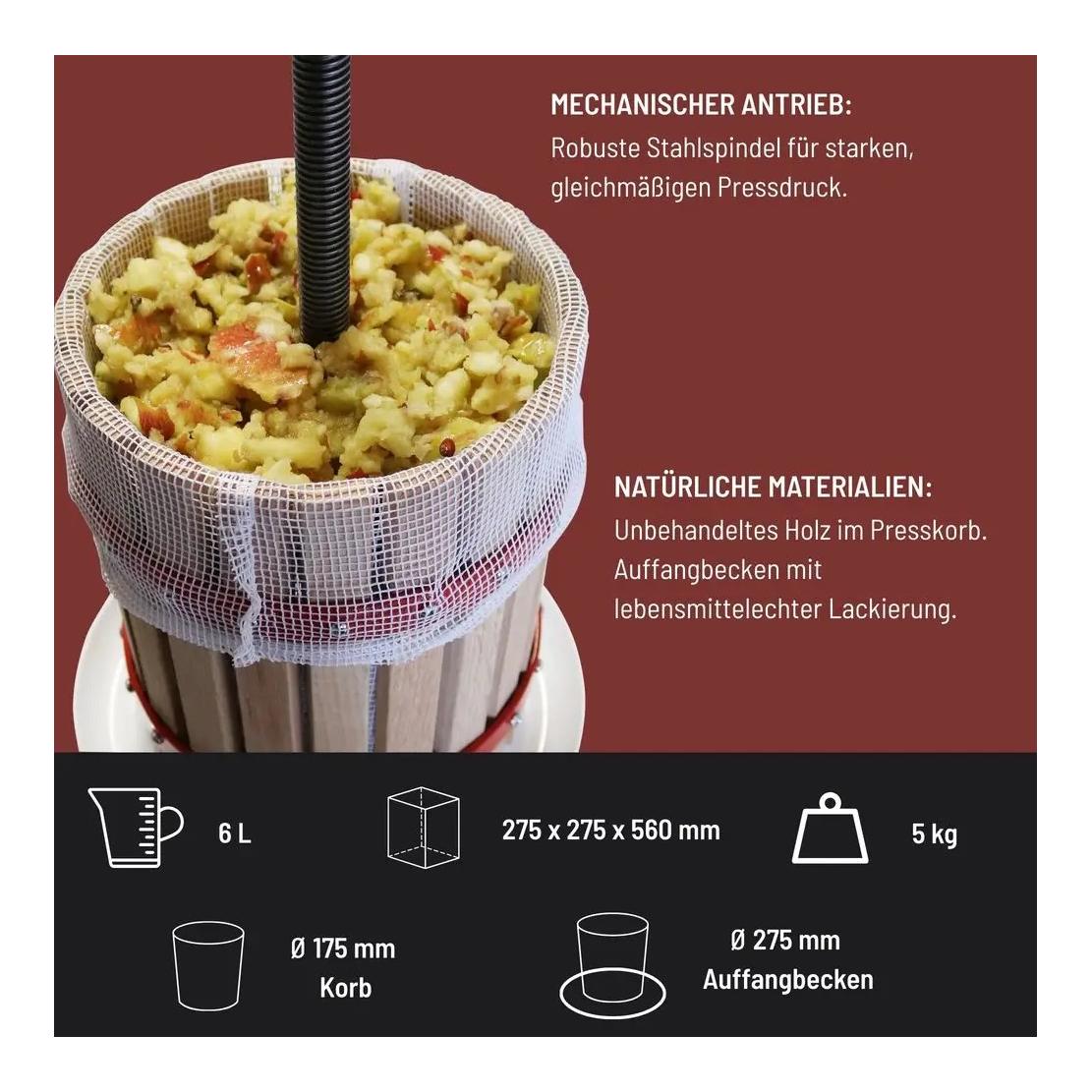 Güde Pressoir à fruits - 6 litres