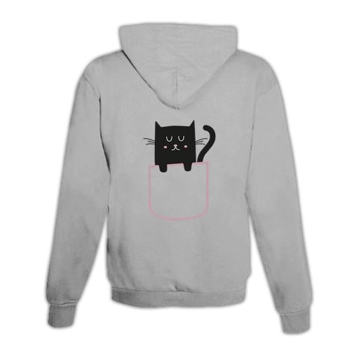 Image of Schwesternuhr Hoodie Katze Unisex - Grau - bei Hauptner.ch