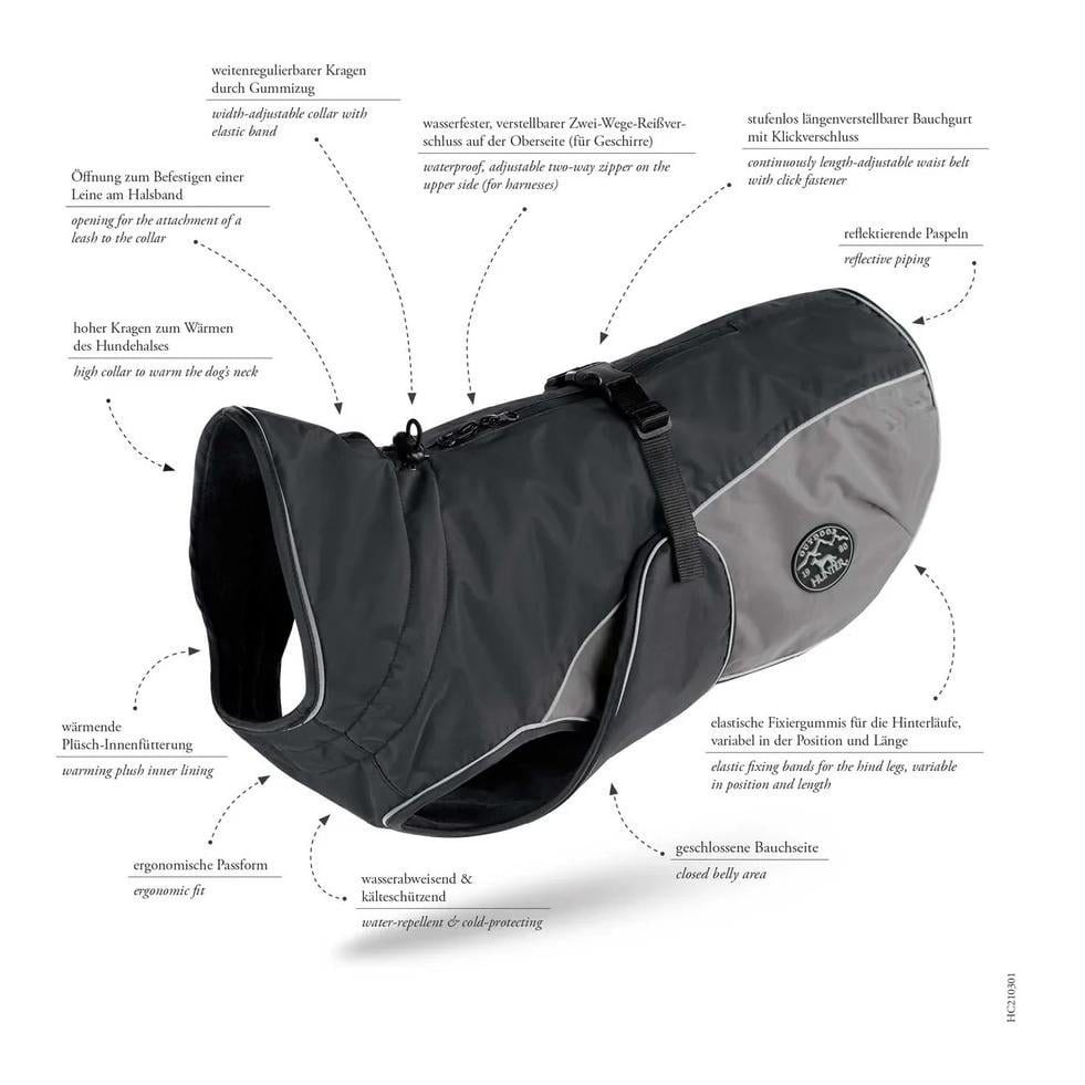 Hundemantel Uppsala Cozy- anthrazit/grau
