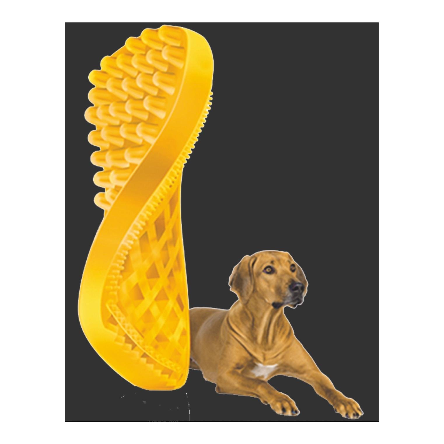 Image of PET+ME Reinigungs- und Massagebürste für den Hund - Gelb - bei Hauptner.ch